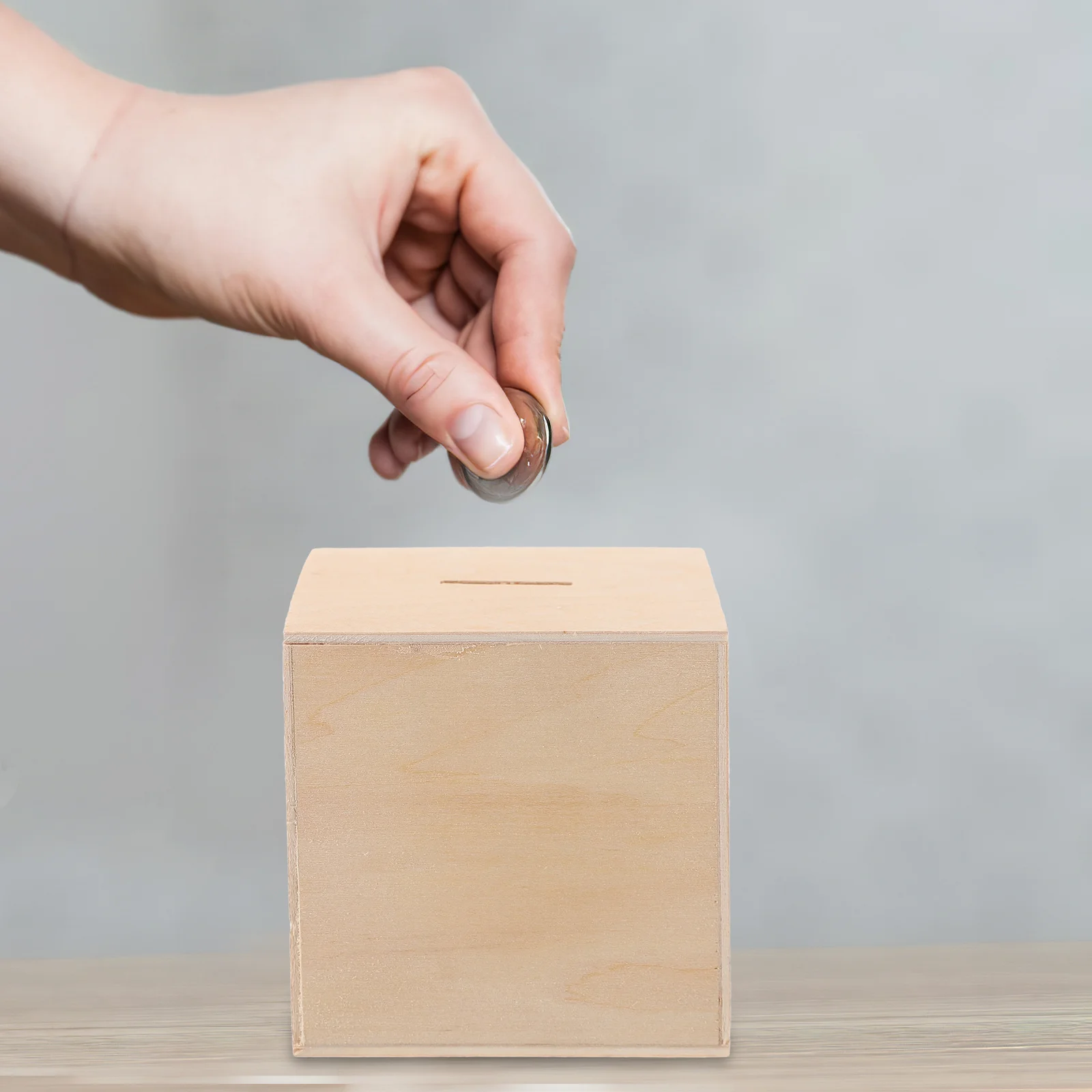 Banques d'économie d'argent en bois, 2 pièces, bricolage inachevé, conteneurs de changement mignons pour la décoration de la maison et le stockage de pièces de monnaie