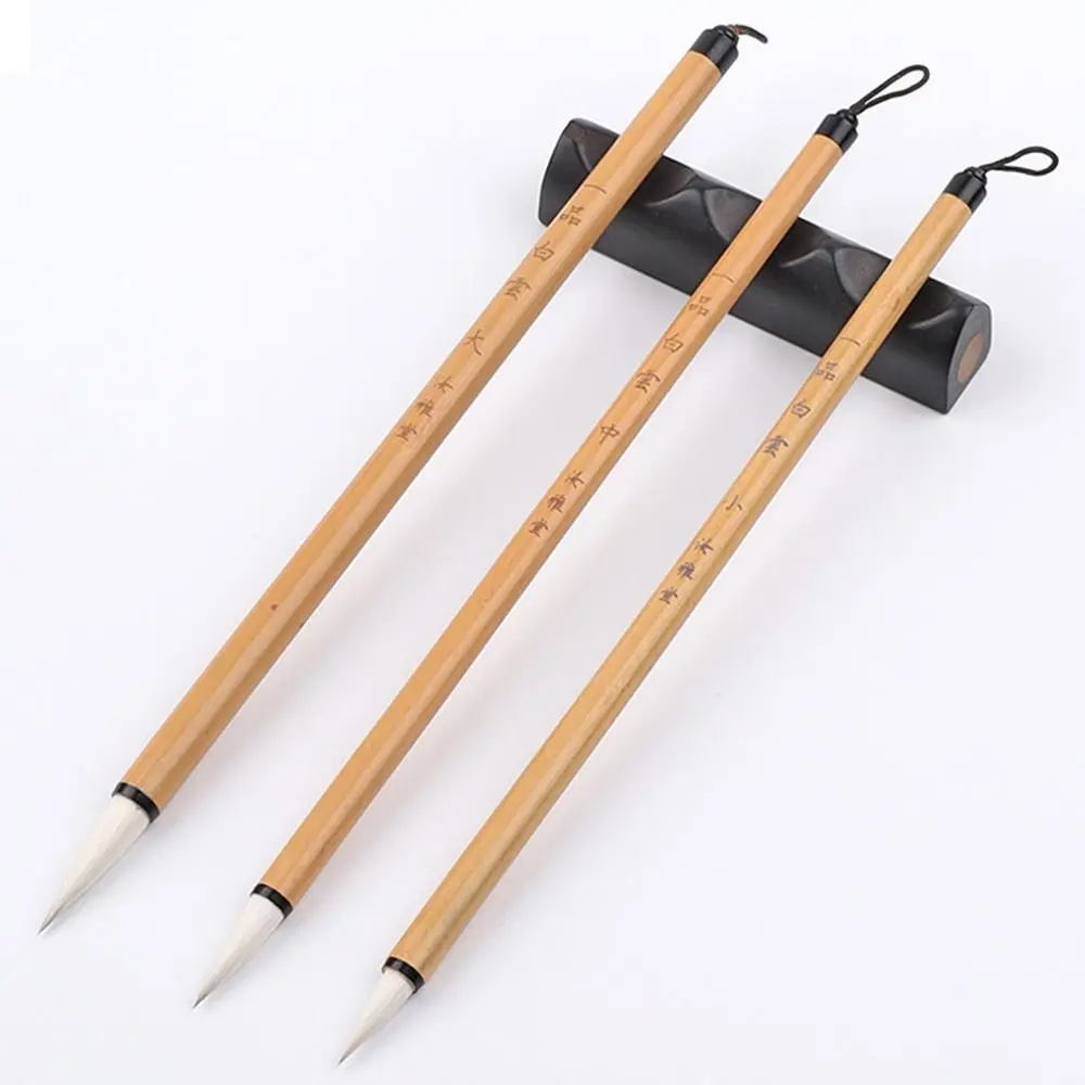 Traditional Chinese Calligraphy Brush Oil Watercolor Wolf hair Scriptures Writing Brush Bamboo High-end Art Paint Brush