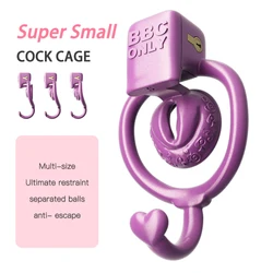 BBC Only CD TS Super Small Pussy Vaginal Chastity Cage Devices Heart Scrotum Stretcher Bondage Lock Penis Ring BDSM Sex Toys