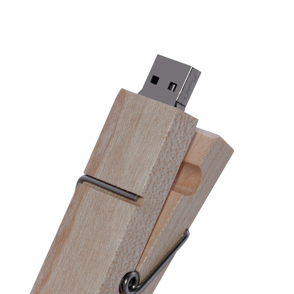 wooden clamp USB flash drive 4GB 8GB grip pendrive 16GB pensenality clip Memory Stick pendrive  gift 32GB 64GB