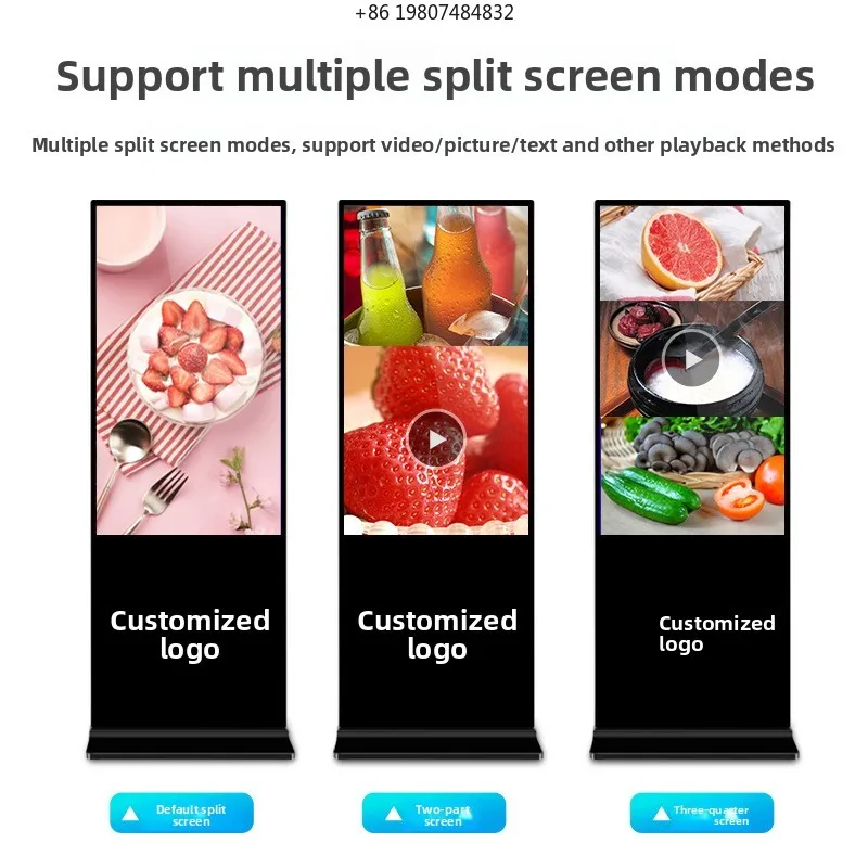 43/55inch Vertical Promotional Advertising Display All-in-One hine, Network Version RJ-060 Floor-standing Touchscreen LCD