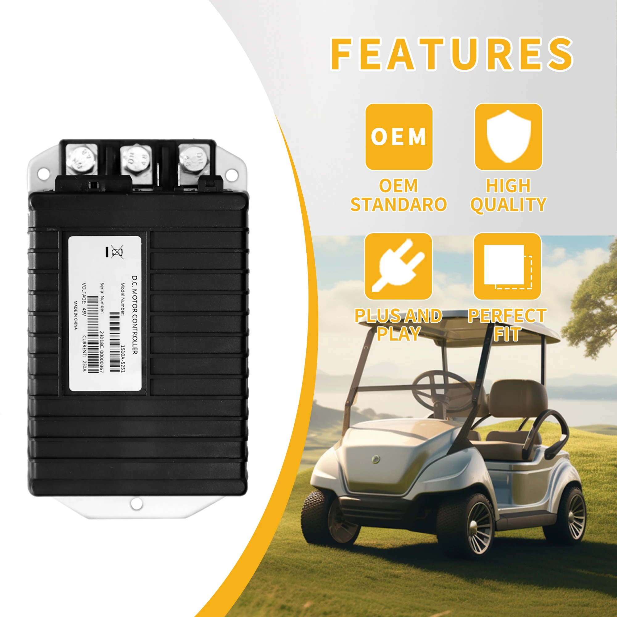 

1510A-5251 48V 250A Motor Controller fit Curtis Club Car DS Precedent Golf Cart 2000-2009 IQ System