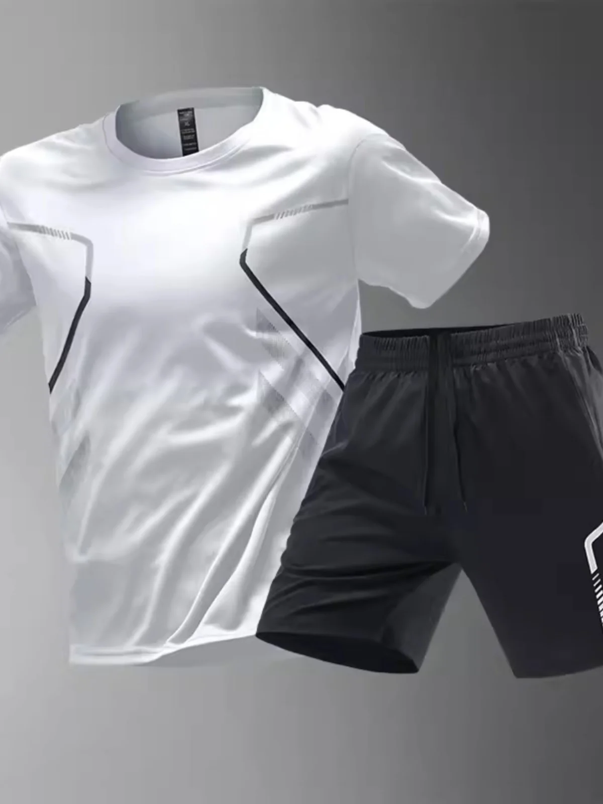 

Ice Silk Sports Set Men's Running Qui Dry ort Sve Summer Thin Casual Baskeall Training Gear Lightweight Comfortable