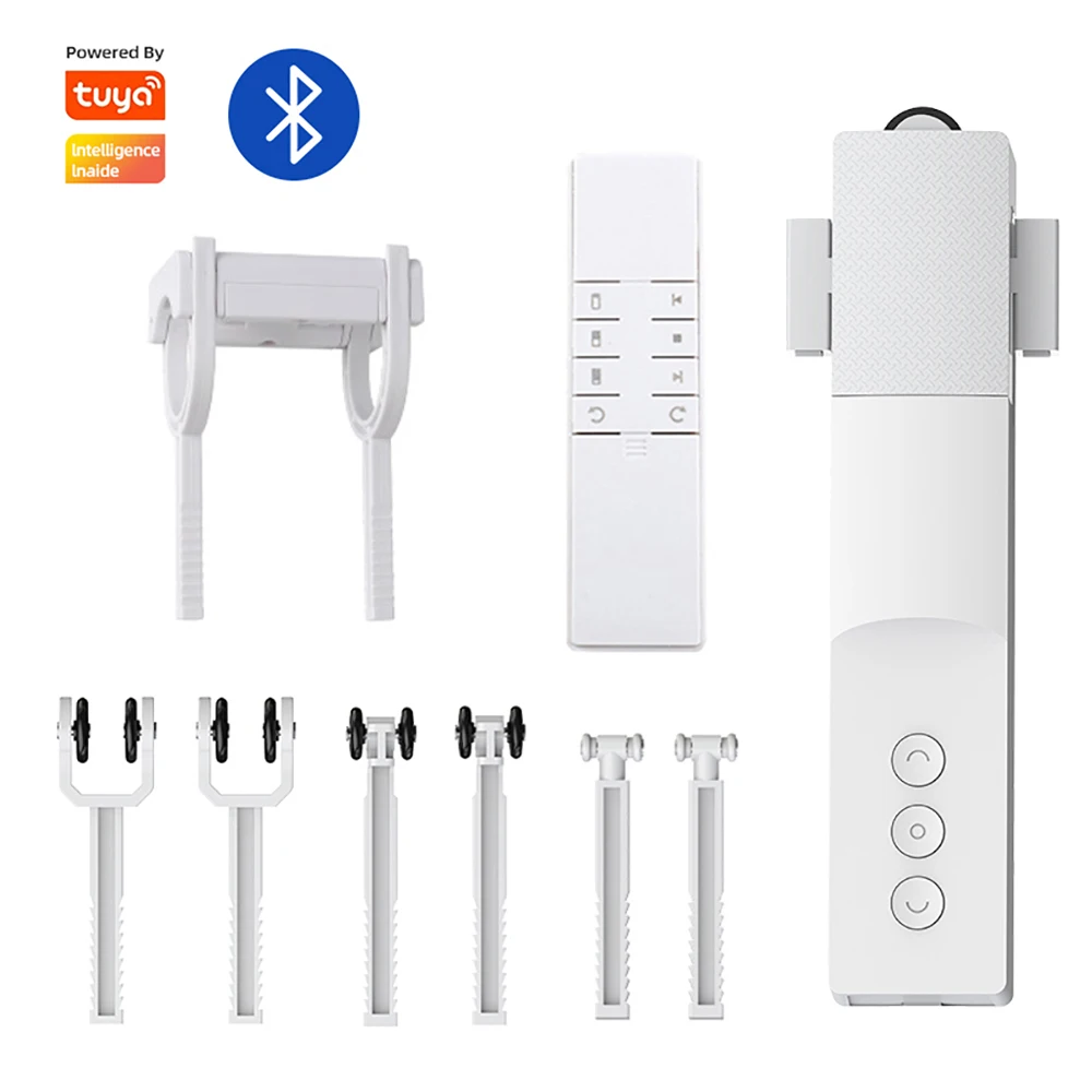 

Intellithings TUYA BLE Electric Curtain Driver For Roman Rod Curtain Tracks USB Charge Robot Alexa Google Home Wireless Control