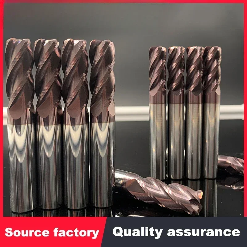 Fraise en Carbure de Tungstène à Rayon d'Angle CNC R Bull, Fraise Antarctique, Outil en Acier, R0.5 R1, 4 Cannelures, CSXW HRC62