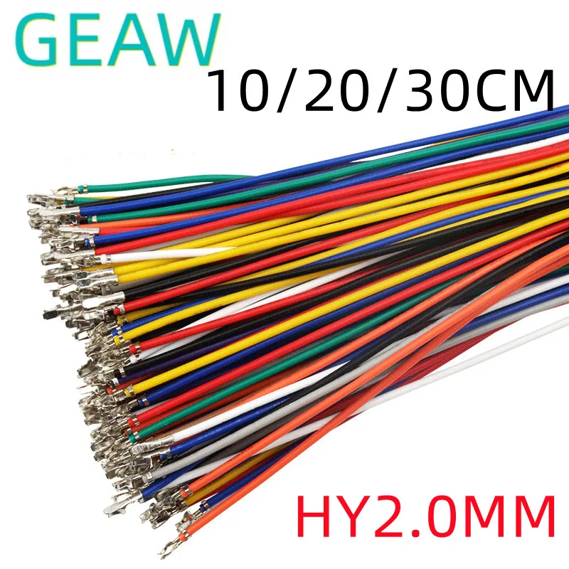 100pcs HY2.0 HY 2.0mm Connector Terminal Wire Electronic Cable Single/Double Head Without Housing 26AWG 10/20/30cm Terminal Wire