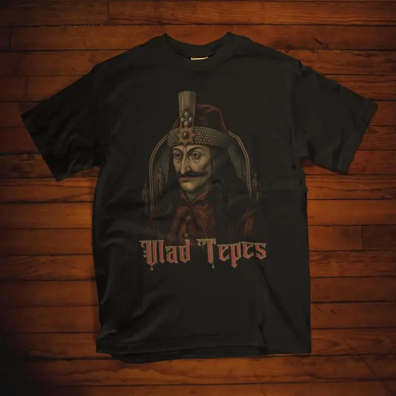 Vlad the Impaler Shirt Gothic  Vampire T-Shirt Gothic Apparel Gift Horror Tee Prince Of Wallachia  Vlad Tepes Shirt Goth T-shirt