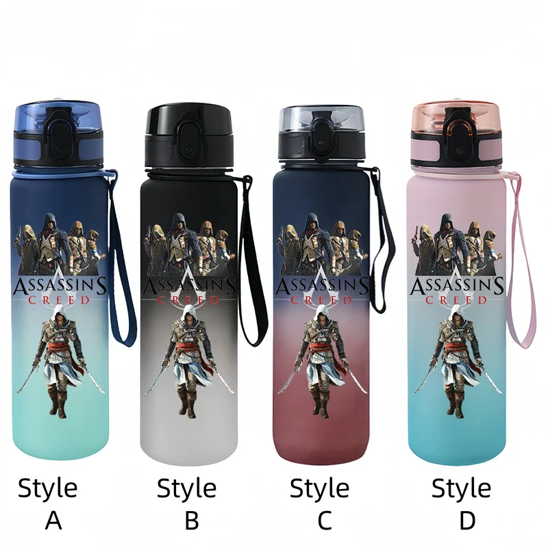 Assassins Game Creed 650ml Large Capacity Water Bottle Outdoor Sports and Game Peripheral Water Cup Plastic Frosted Cups