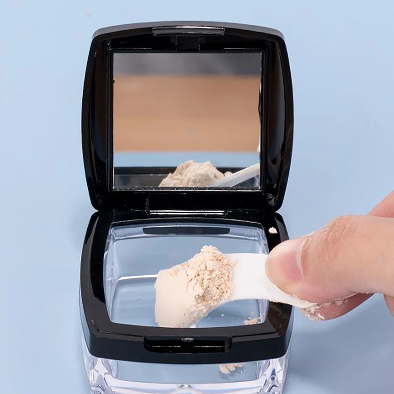 Portable Mini 5g Powder Box Empty Sieve Loose Pot Square With Puff Cosmetic Travel Makeup Jar Sifter Container