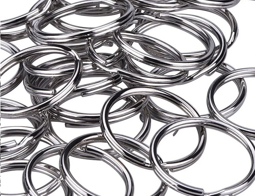 10pcs Silver Metal Split Rings Keyring Jump Hoop Loop Key Ring For Arts Crafts Supplies