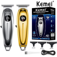 Kemei KM-1948 Golden Professional Hair Trimmer LED Display Metal Hair Clipper USB Charging Electric Men'S Hair Clipper Trimmer