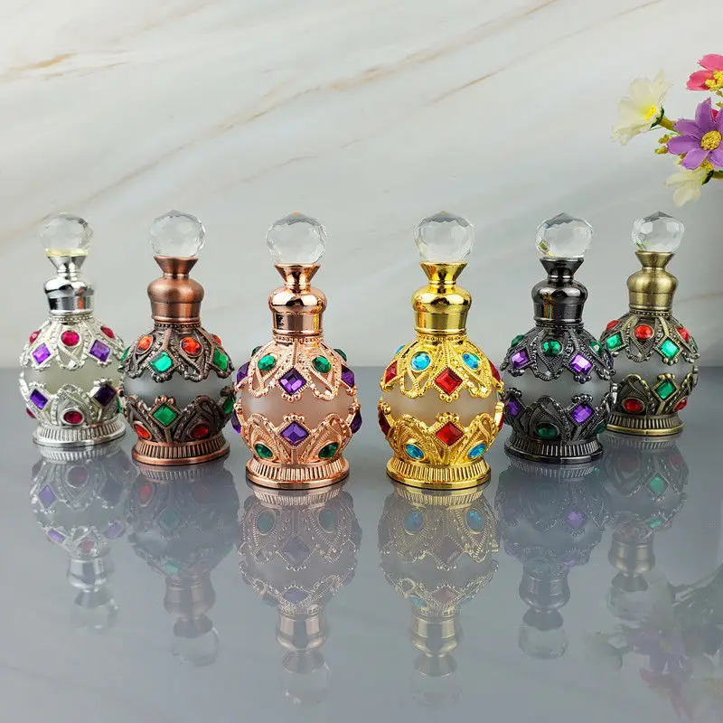 

Essence Bottle Perfume Empty Vintage Dropper Essential Oil High-grade Embroidery Color Sub Packaging Glass