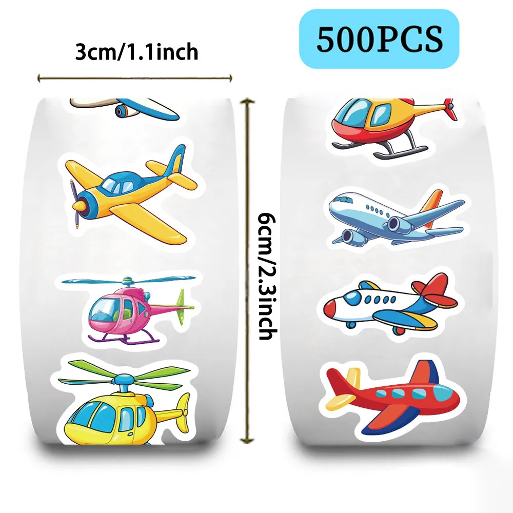 Waterproof Cartoon Plane Roll Stickers (500 Pcs/Roll) PVC Decor for Kids’ DIY Projects Phone Cases Backpacks  AnimeWorlds Store