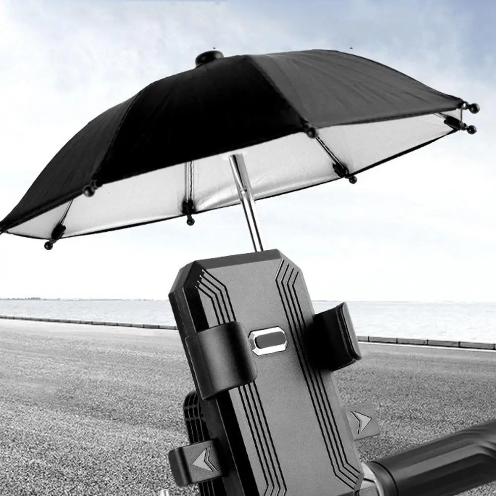 Tragbarer Mini-Regenschirm-Telefonständer, universeller Handy-Regenschirm für Regen und Sonnen im Freien, wasserdichter Sonnenschutzhalter für Smartphones