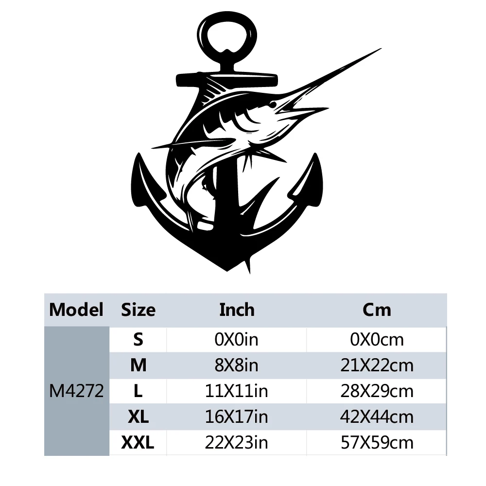 Diy Anchors Fish Waterproof Stickers Ship Decor Hunter Fish Vinyl Decal For Tank Boat Box Ship Sticker