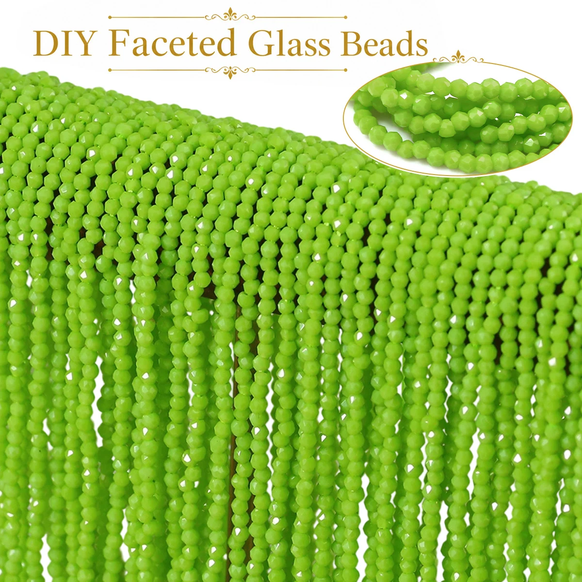 2mm 180-540Pcs Porcelain Green Crystal Glass Seed beads for Making DIY Bracelets Necklaces Keychains Various Jewelry Accessories