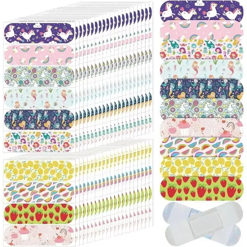 10PCS Band Aids Children Cute Cartoon Pattern Waterproof Breathable Stickable Wound First Aids Medical Hemostatic Stickers Aid