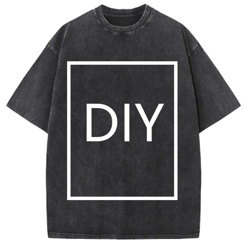 Customized men's washed vintage T-shirt, suitable for team gatherings, gym workouts. Made of cotton fabric.