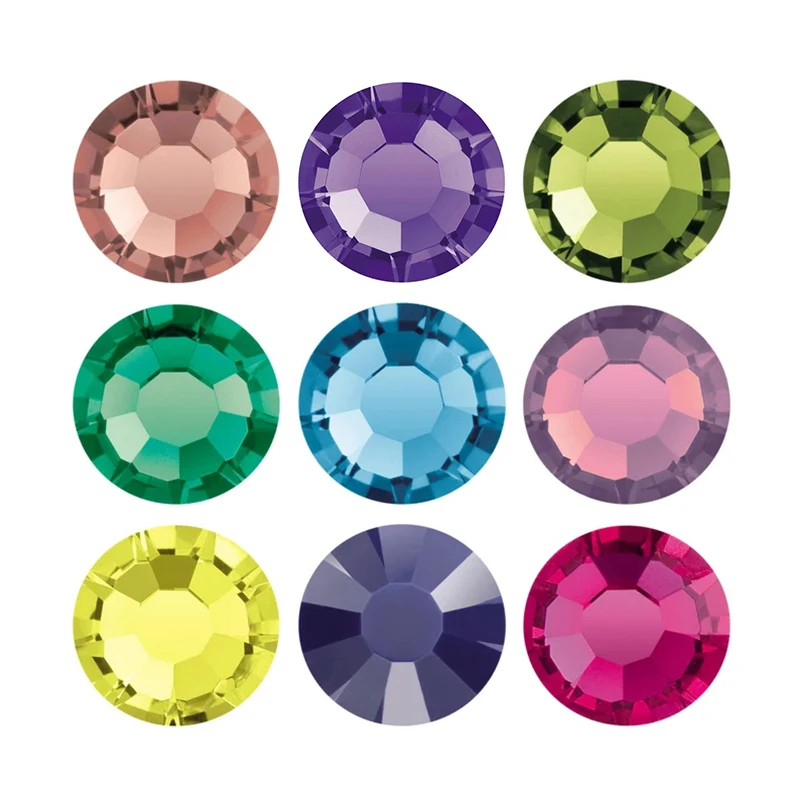 Colorful No Hotfix Rhinestones Rose Flat-back Glass DIY Nail Charms Glue On Crystal Stones Garment For Bags Dress Decoration
