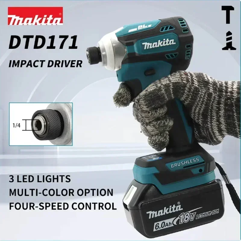 Makita DTD171 wireless power tool brushless electric screwdriver 18V portable impact drive motor rechargeable