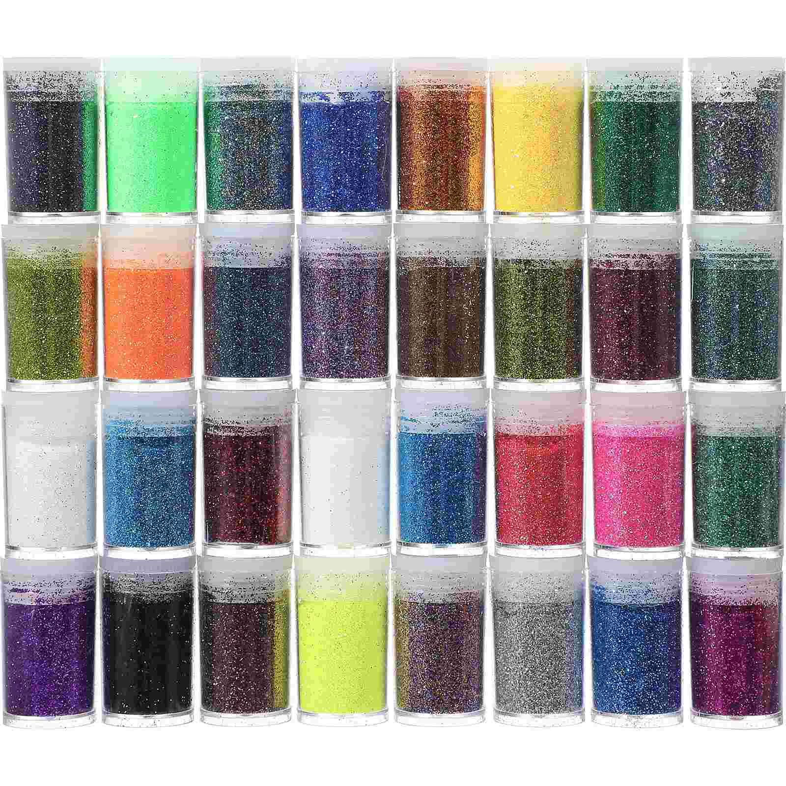 

32 Pcs Melty Color Glitter Powder Set and Crafts Kits for Painting Walls Decorations Environmental Protection Pet Assorted