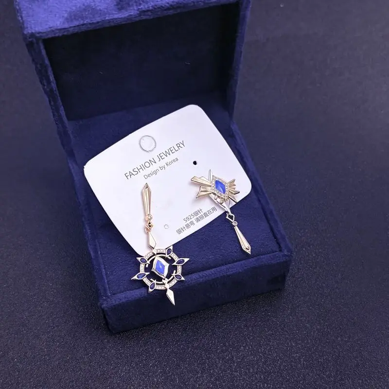 أنيمي هونكاي: ستار السكك الحديدية الأحد تأثيري الأذن دبوس الأذن أقراط مشبكية أقراط مجوهرات اكسسوارات قلادة الدعائم هدايا الهالوين