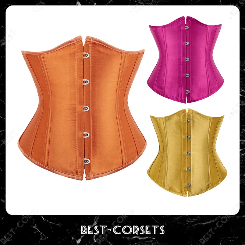 Underbust Corset for Women Lace Up Bustier Waist Trainer Plus Size Gothic Corset Cincher Vintage Corset Cincher Black White Pink