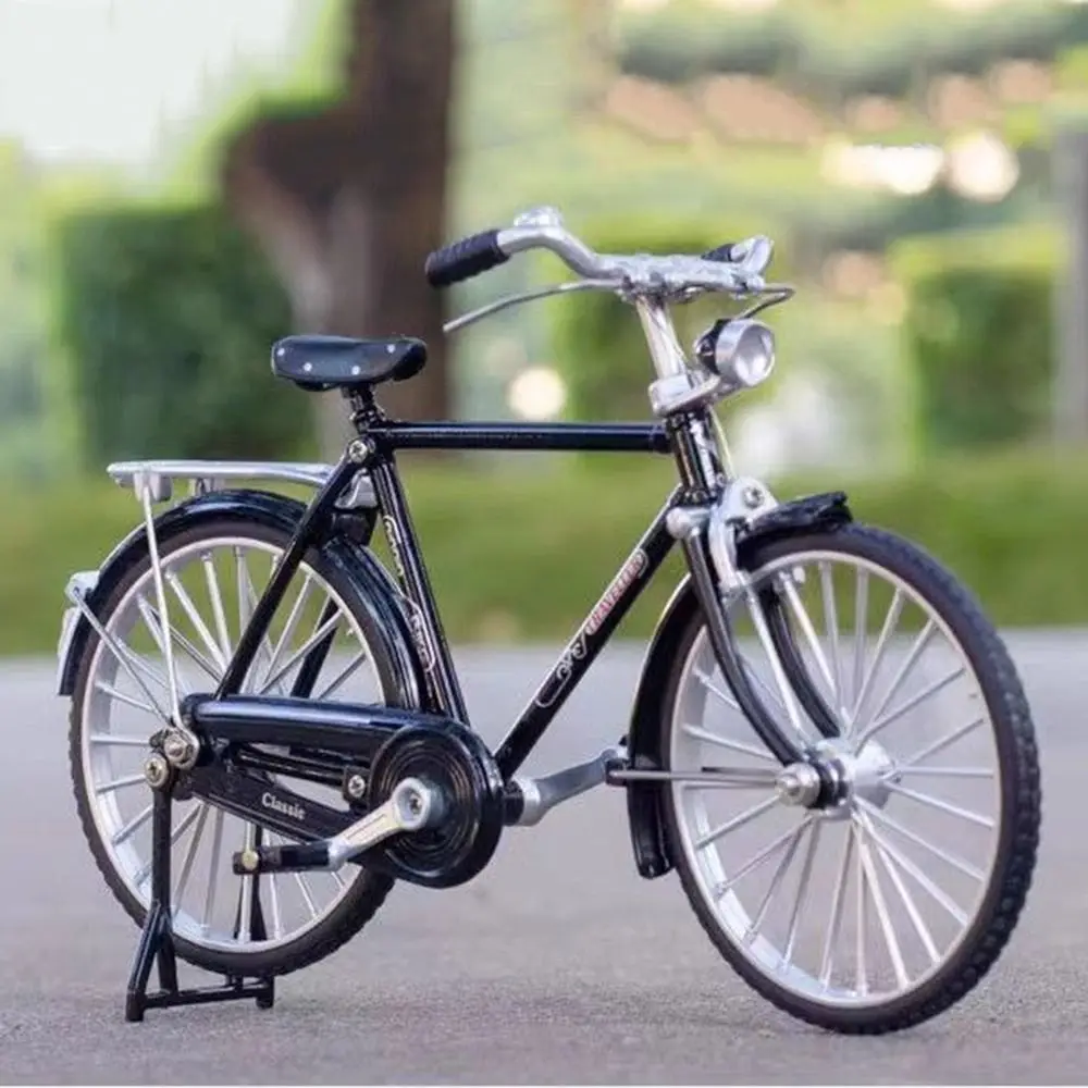 1:10 Scale Assembly Bicycle Model Toys Retro DIY Simulation Bike Model Kit Ornament Self Assembled Mini 28 Big Bar Bicycle