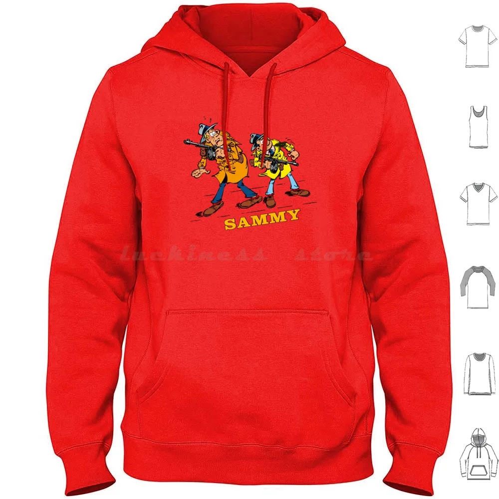 Sammy With Red Background Hoodies Long Sleeve Retro Vintage Nostalgic 60 70 80 Comic Cartoon French France Belgium