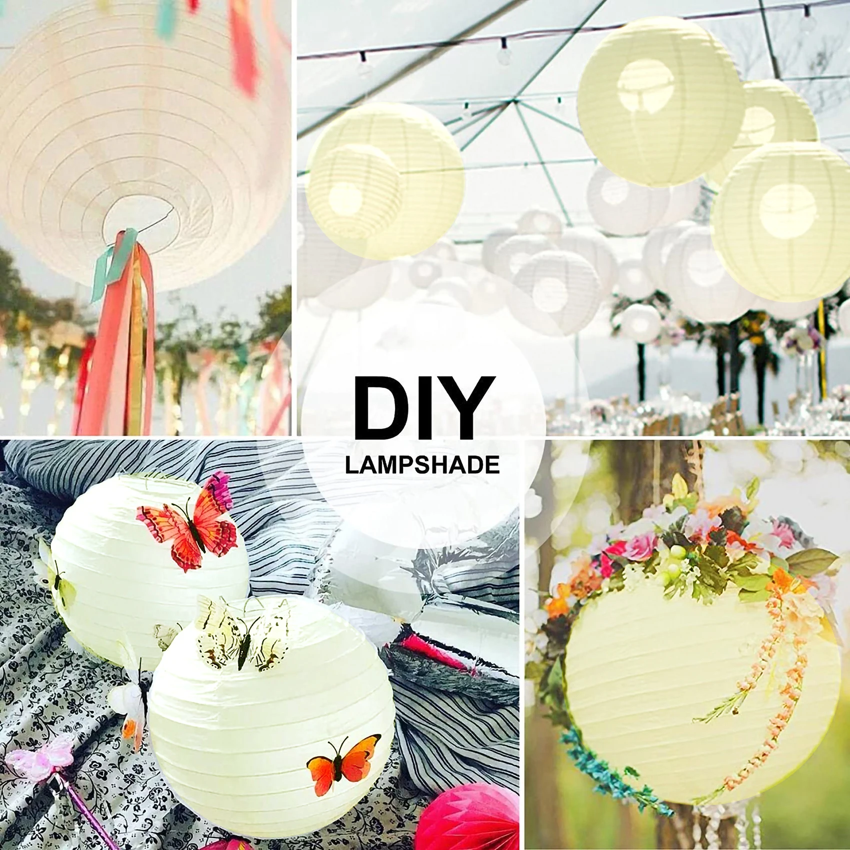 X11AA 1 x Chinese Japanese Paper Lantern Lampshade for Party Wedding, 50cm(20") Creamy-white