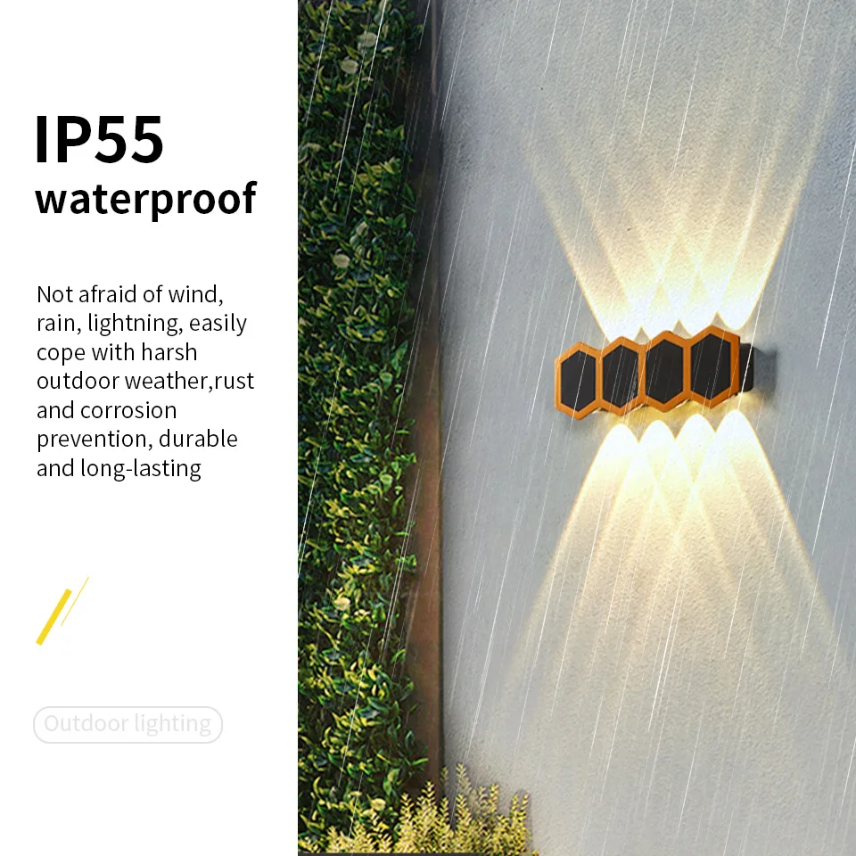 Modern IP55 Waterproof LED Wall Lamp Outdoor Commercial Lighting Villa Courtyard Lighting Decorative Light Body for Business Use