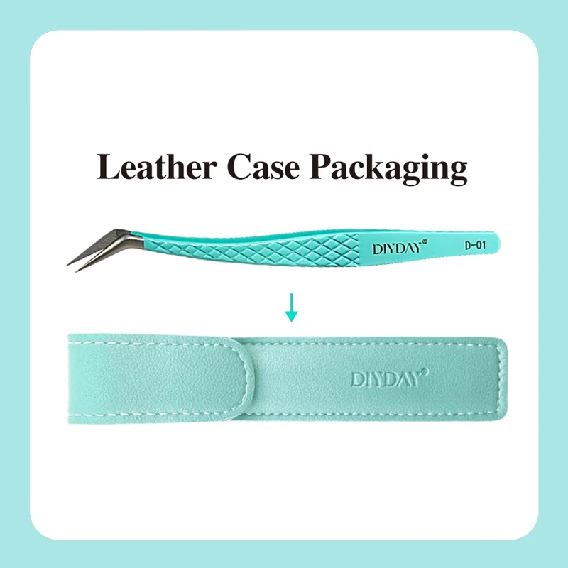 Pinzas antideslizantes DIYDAY, punta de fibra de alta densidad para extensiones de pestañas y cejas, herramientas profesionales de belleza de precisión