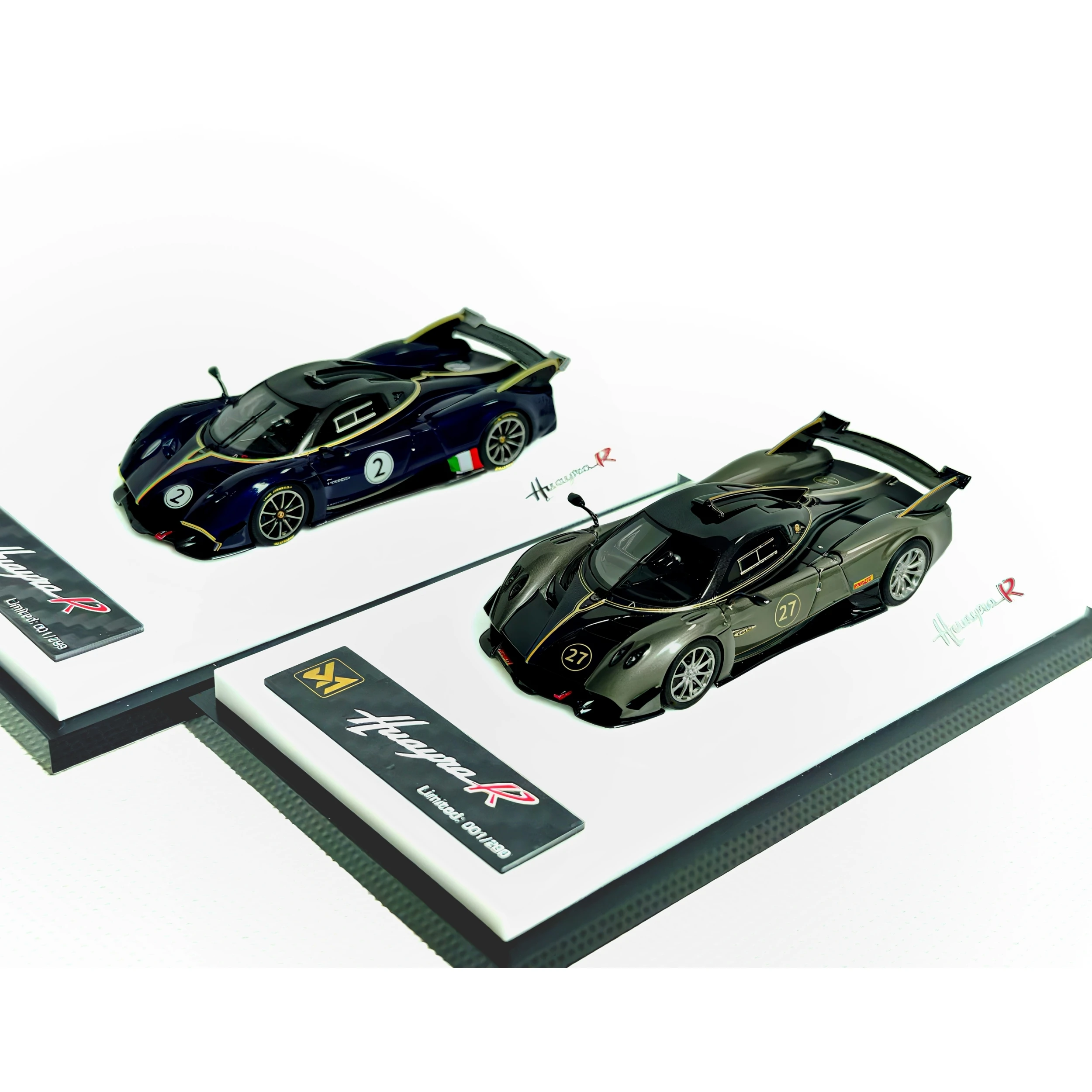 

DMY 1:64 Huayera R Carbon Blue Metallic Grey Литая под давлением модель автомобиля из смолы Ограниченная серия