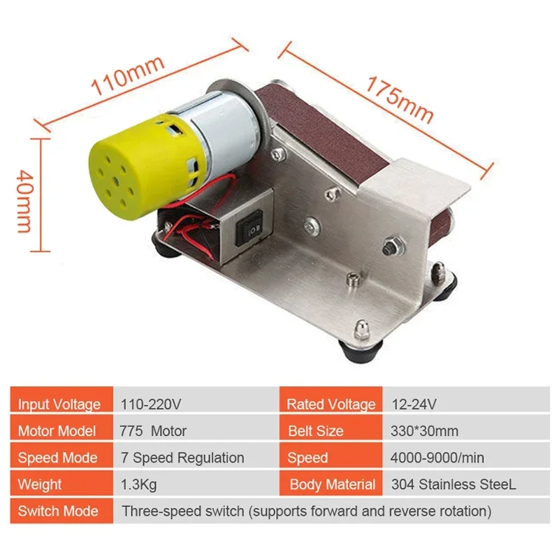 Imagem -04 - Pequeno Moedor de Cinto Apontador de Faca Elétrico Moedor de Correia Multifuncional 110v 220v