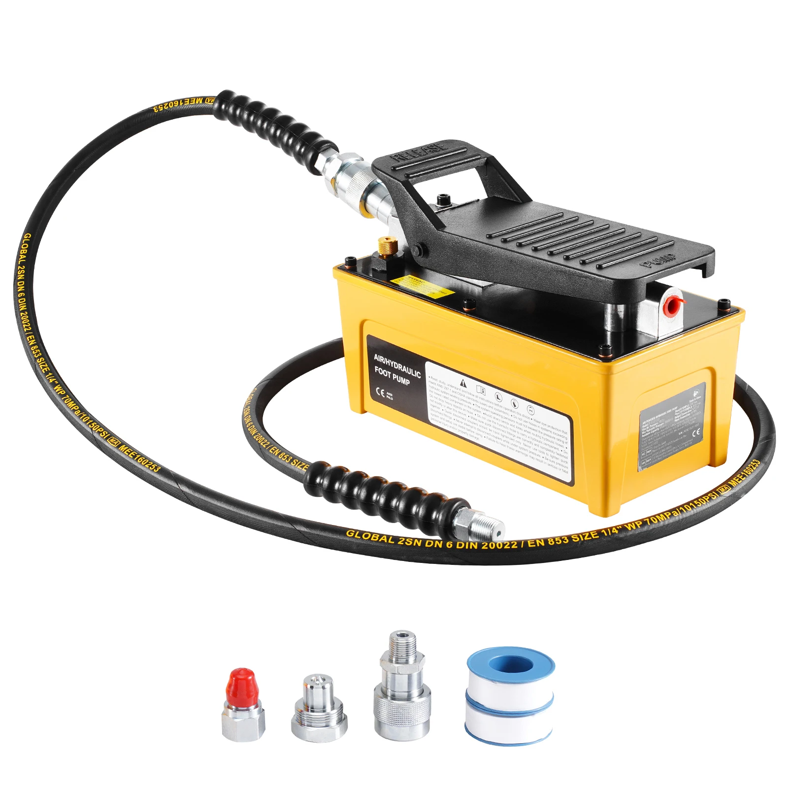 SucceBuy 10000PSI Air Hydraulic Pump 0.42 Gal Reservoir Treadle Foot Pump for Automobile Repair Frame Machine & Hydraulic Press