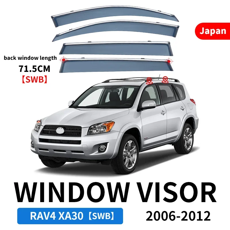 ForToyota RAV4 RAV 4 XA30 2006-2016 Standard Axis  Japan Version  Window Visor Rain OR Shine Side Window Deflector Visor Shades