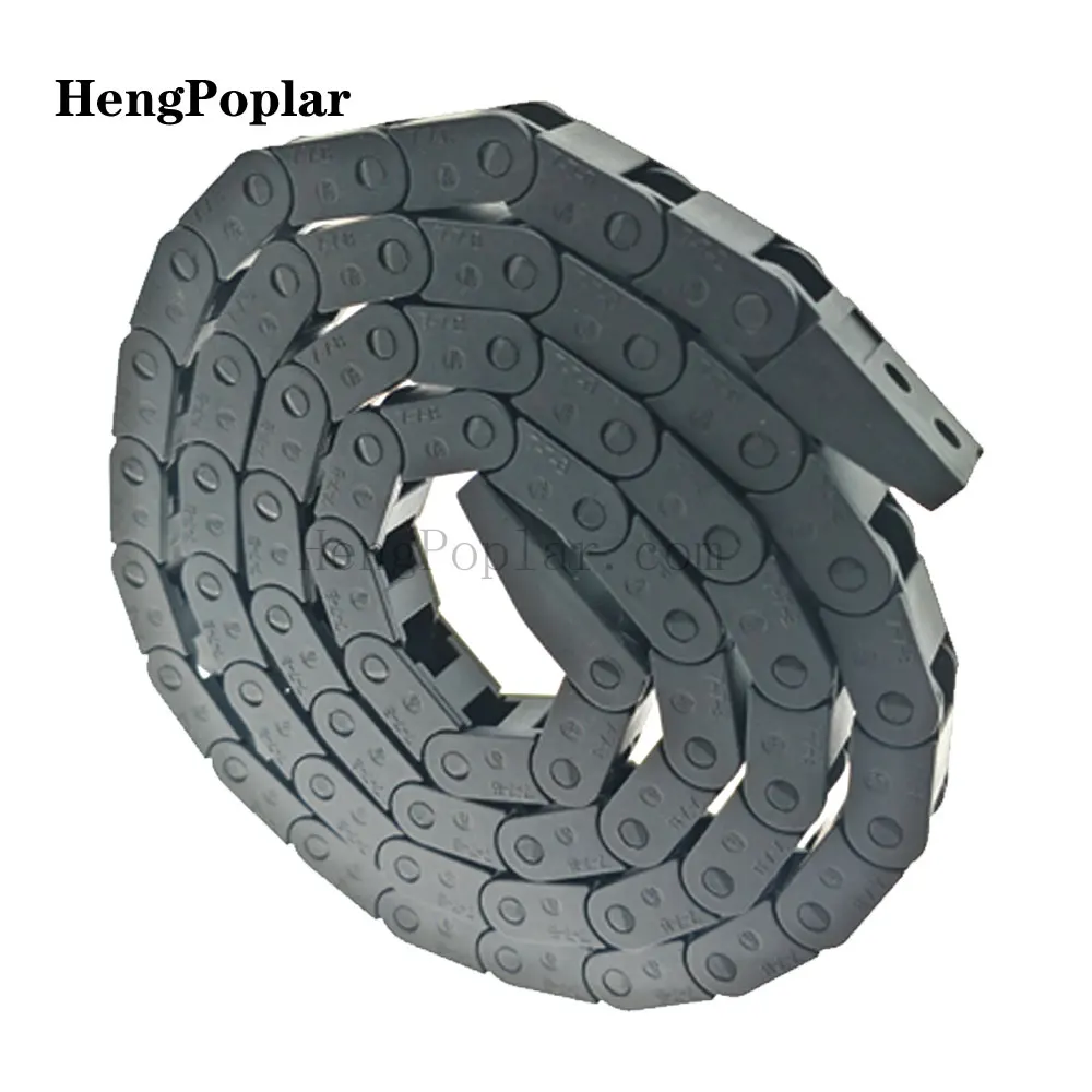 Arraste Cadeia Tipo Ponte Cable Carrier com Termina, CNC Router 3D Machine Parts, 7x7mm, 10x10mm, L1m