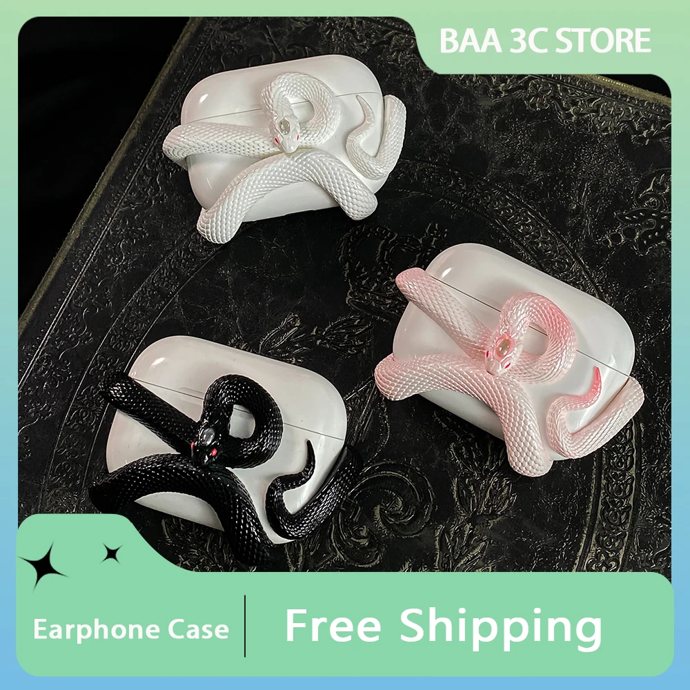 

XASECASE змея Airpods Чехол персонализированные противоударные Наушники Чехол Air Pods Pro 2 под заказ Airpods 3 ранний подарок на Хэллоуин