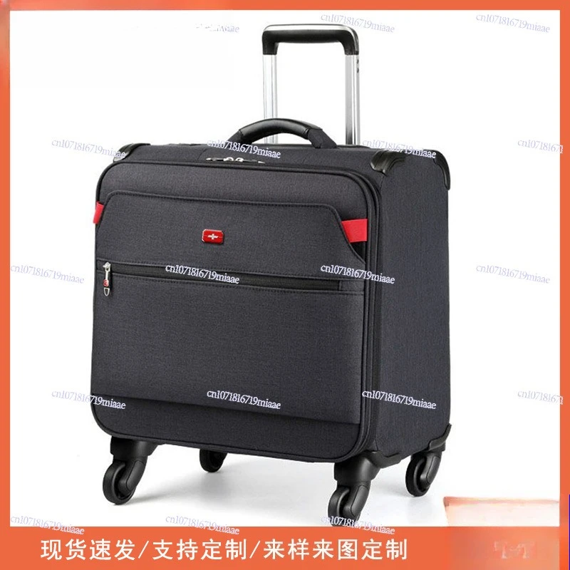 Trolley suitcase, 18 inch ultralight boarding case, oxford cloth suitcase, lightweight spinner wheel suitcase