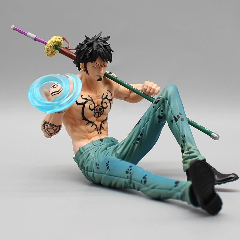 9.5cm One Piece Trafalgar D. Water Law Figures BT Sitting Posture Trafalgar Law Action Figures PVC Anime Collection Model Gifts