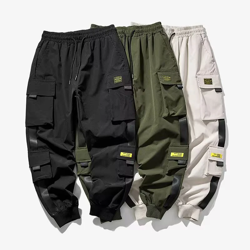 

Men Outdoor Casual Pants Male Wear Resistant Loose Straight Leg Multi Pocket Overalls Trousers Fashion Ankle Length Cargo Pants