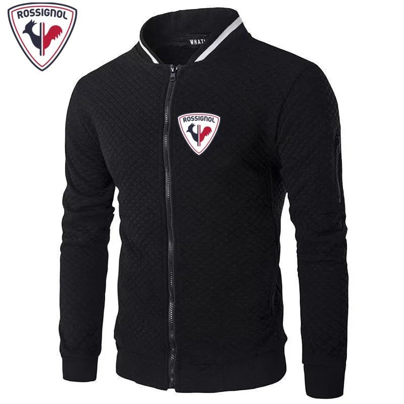 RESSIGNOL men's hoodie with zip pocket, light half-sportswear, casual outdoor hooded sportswear, long sleeve jacket, coat