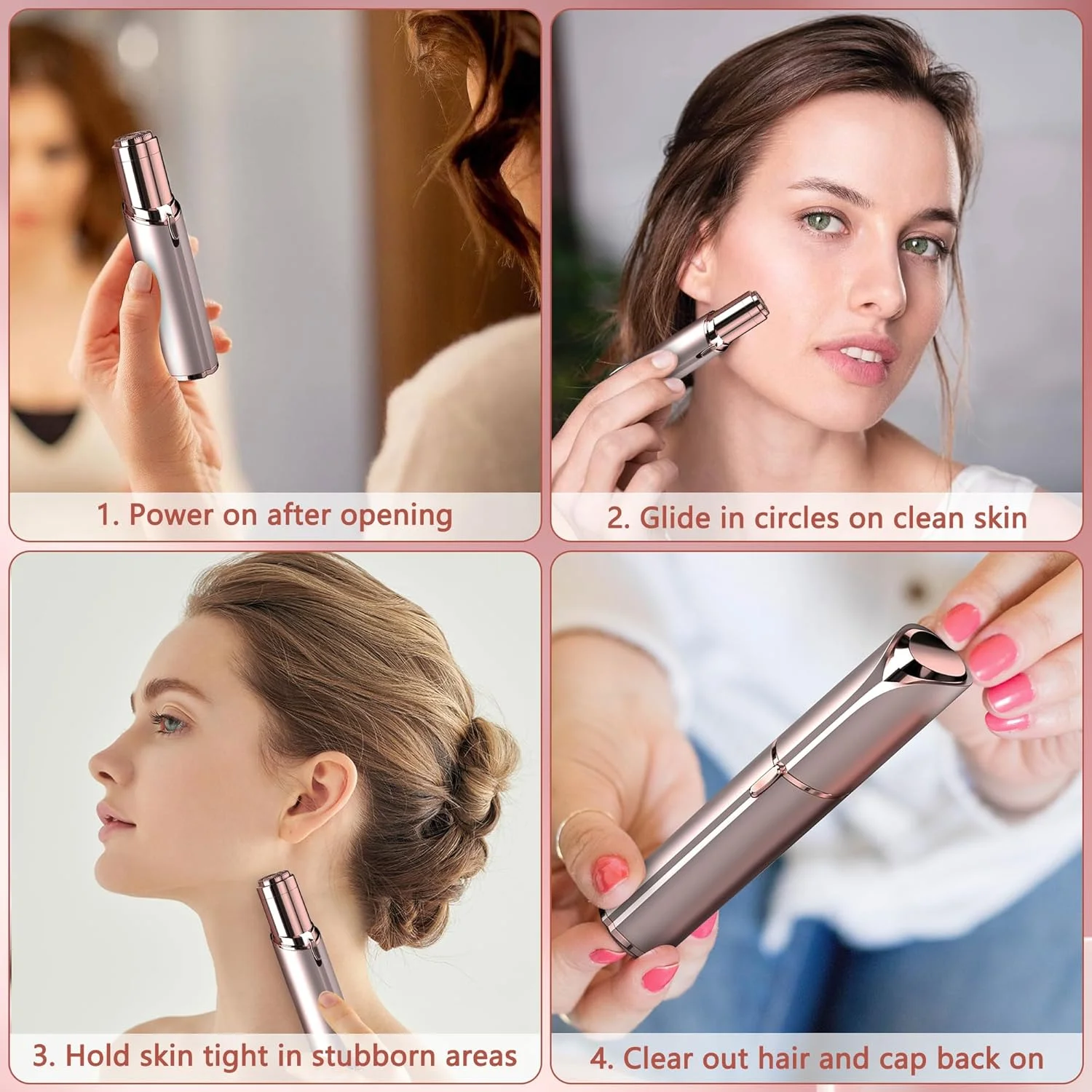 مزيل شعر الوجه للنساء - ماكينة حلاقة الوجه - جهاز إزالة الشعر للوجه