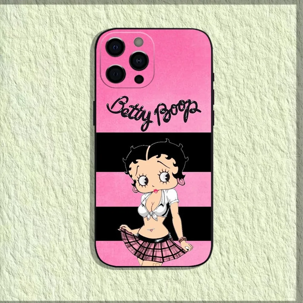 Cartoon-B-BettyS-S Phone Case For iPhone 16,15,14,13,12,11,Pro,X,XS,Max,XR,Plus,Mini Soft Black Cover