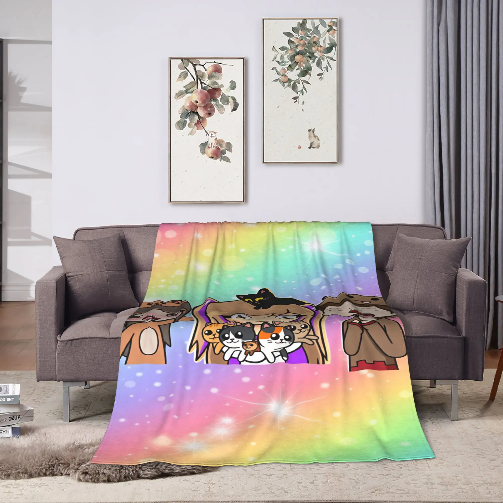 Lyna Vallejos Flannel Blanket  Warm Soft Throw Blanket for Couch Chair Airplane Travel Funny Bedspread Sofa Bed Cover