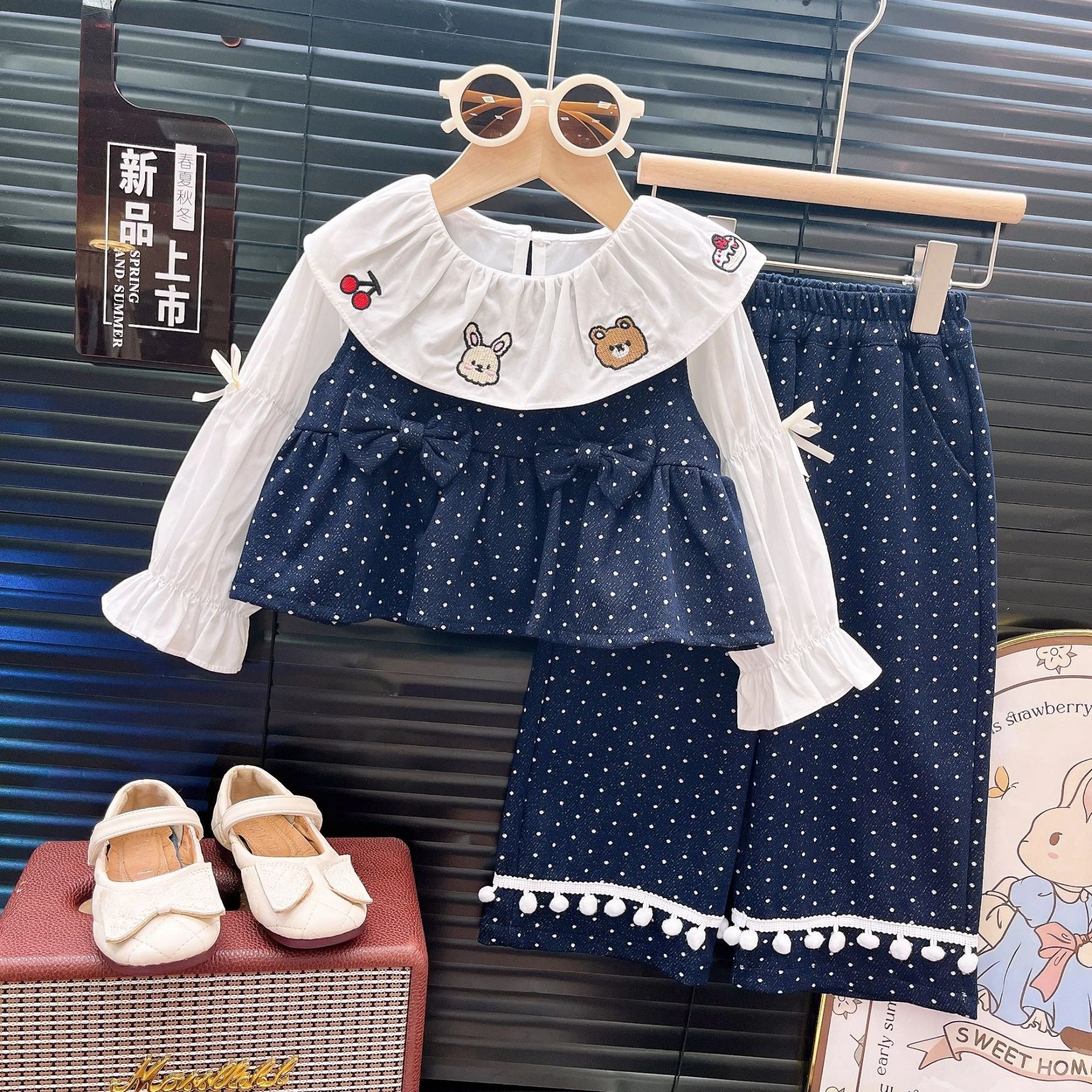 2PCS SETS of Spring Autumn Style Graceful kids' sets and outfits for Girls Clothes Top and Pants Everyday