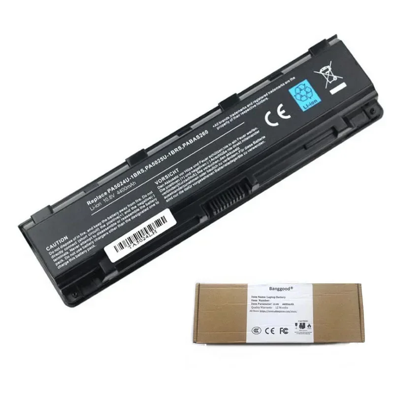 4400mAh PA5023U PA5024U-1BRS Laptop Battery for Toshiba Satellite C800 C805 C840 C850 C855 C870 L800 L805 L830 PABAS259 PABAS260