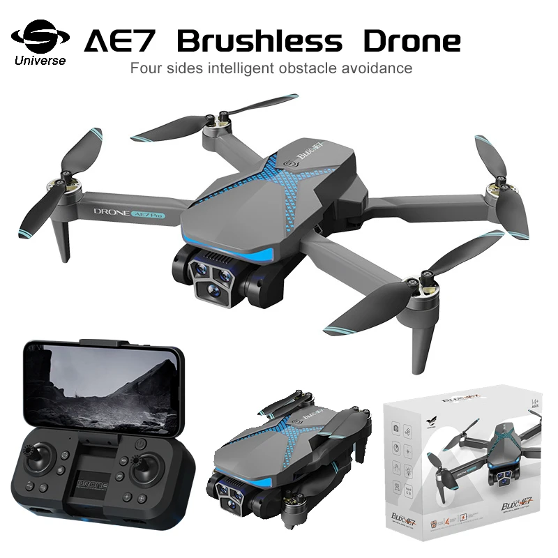 

AE7 Mini Folding Brushless Drone 8K HD Aerial Photography Four Axis Aircraft Optical flow localization Rc Aircraft Quadcopter