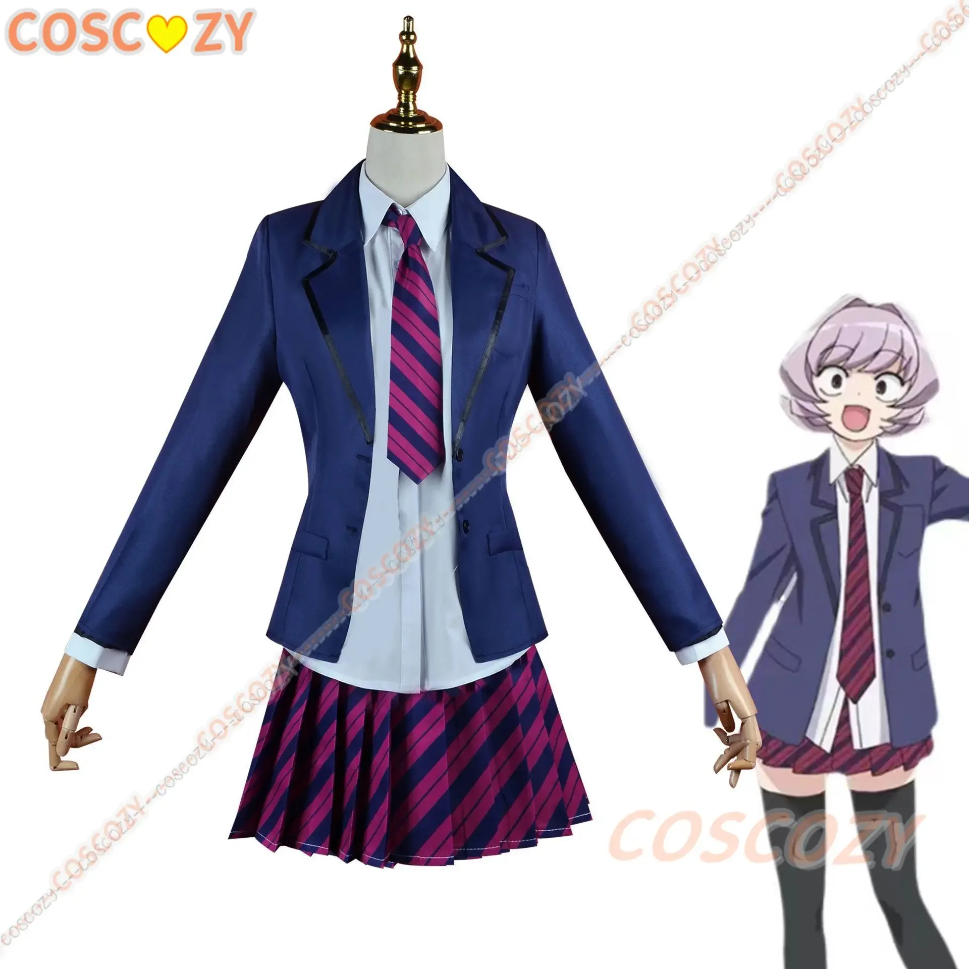 Komi Can't Communicate Cosplay Costume pour femme, Najimi Osana, Shoko, Chemise, Perruque courte, Tenues de cou, Anime, Uniforme d'Halloween