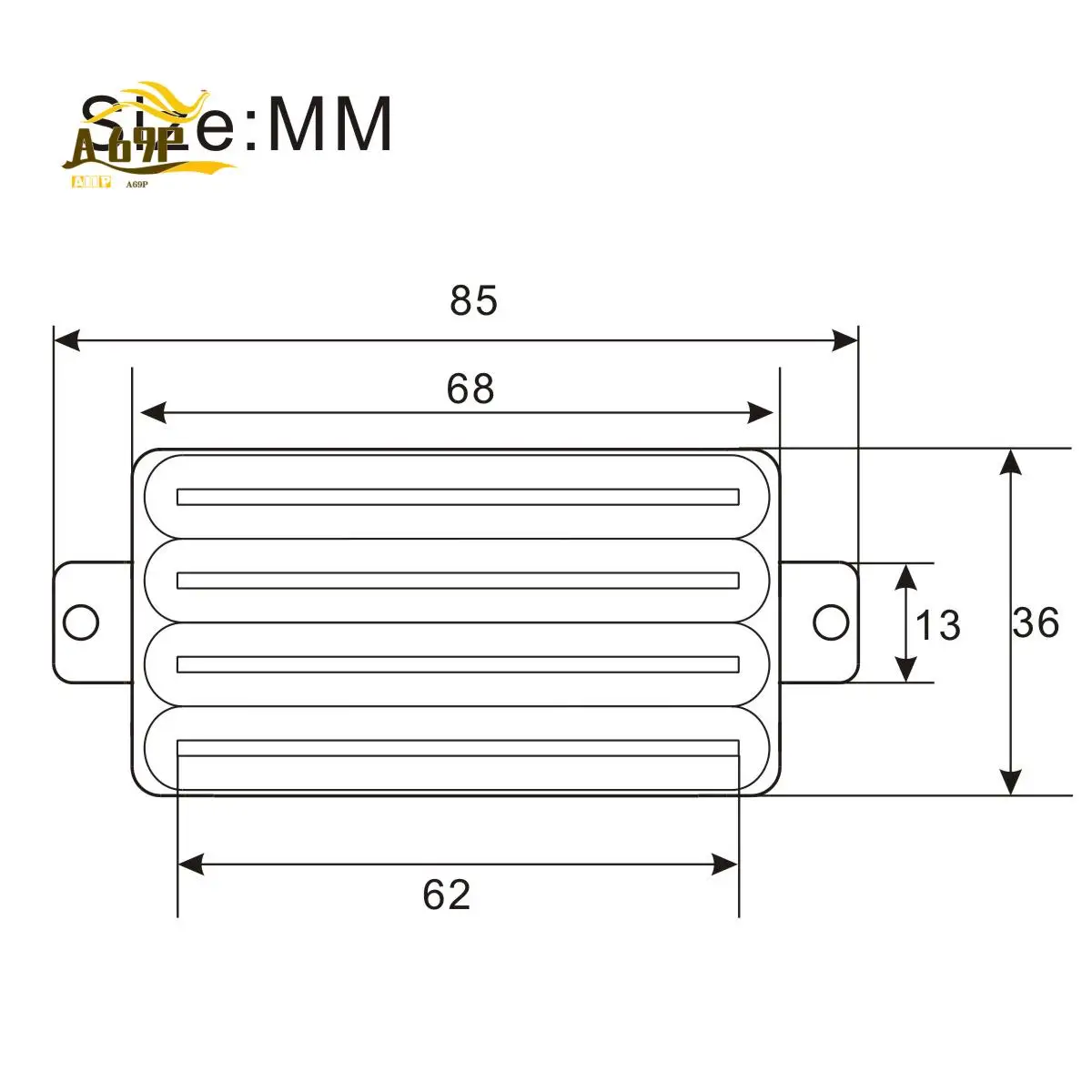 

A69P-Электрическая гитара, высокопроизводительный звукосниматель-хамбакер с четырьмя катушками